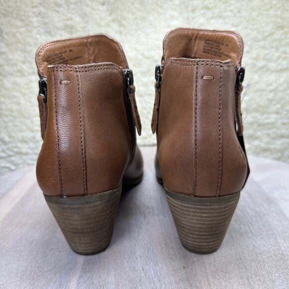 Frye Judith Double Zip Heel Block Ankle Booties US 9 M Womens Brown Leather New - Picture 13 of 16